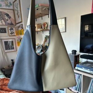 Santos by Monica vegan cactus leather large triangle shoulder bag!